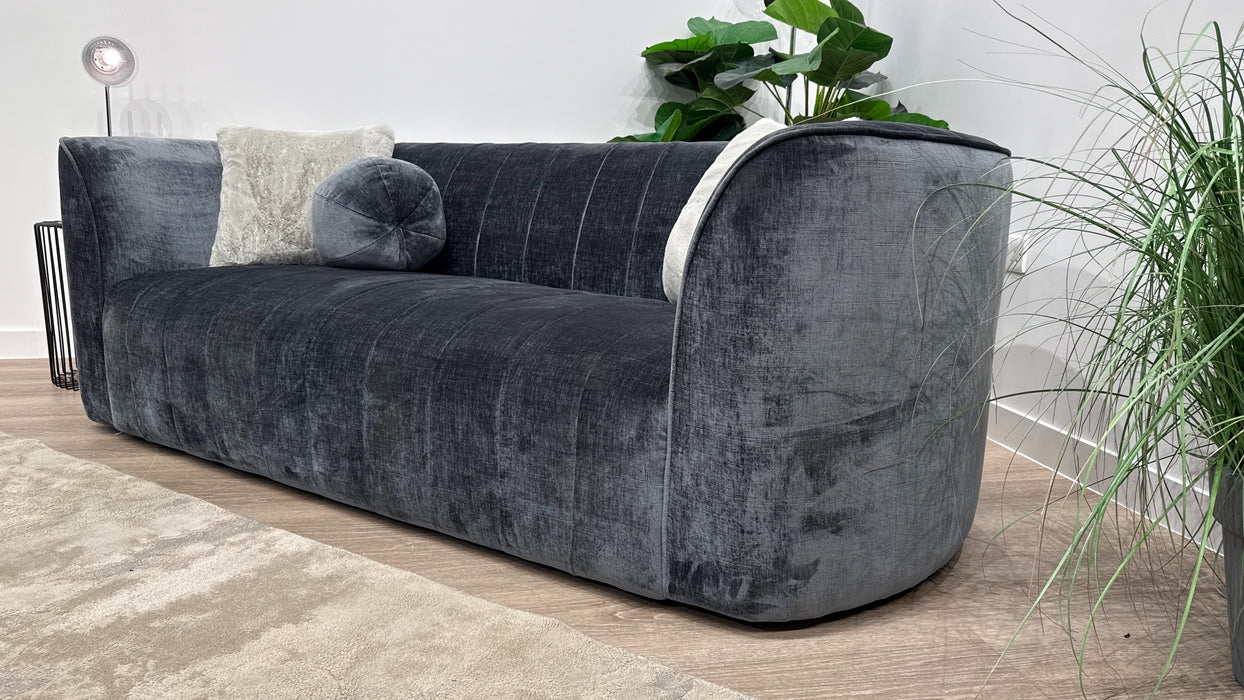 Sofology Fitzrovia Fabric 3 Seater No Trim in Luxury Chenille Charcoal Mix