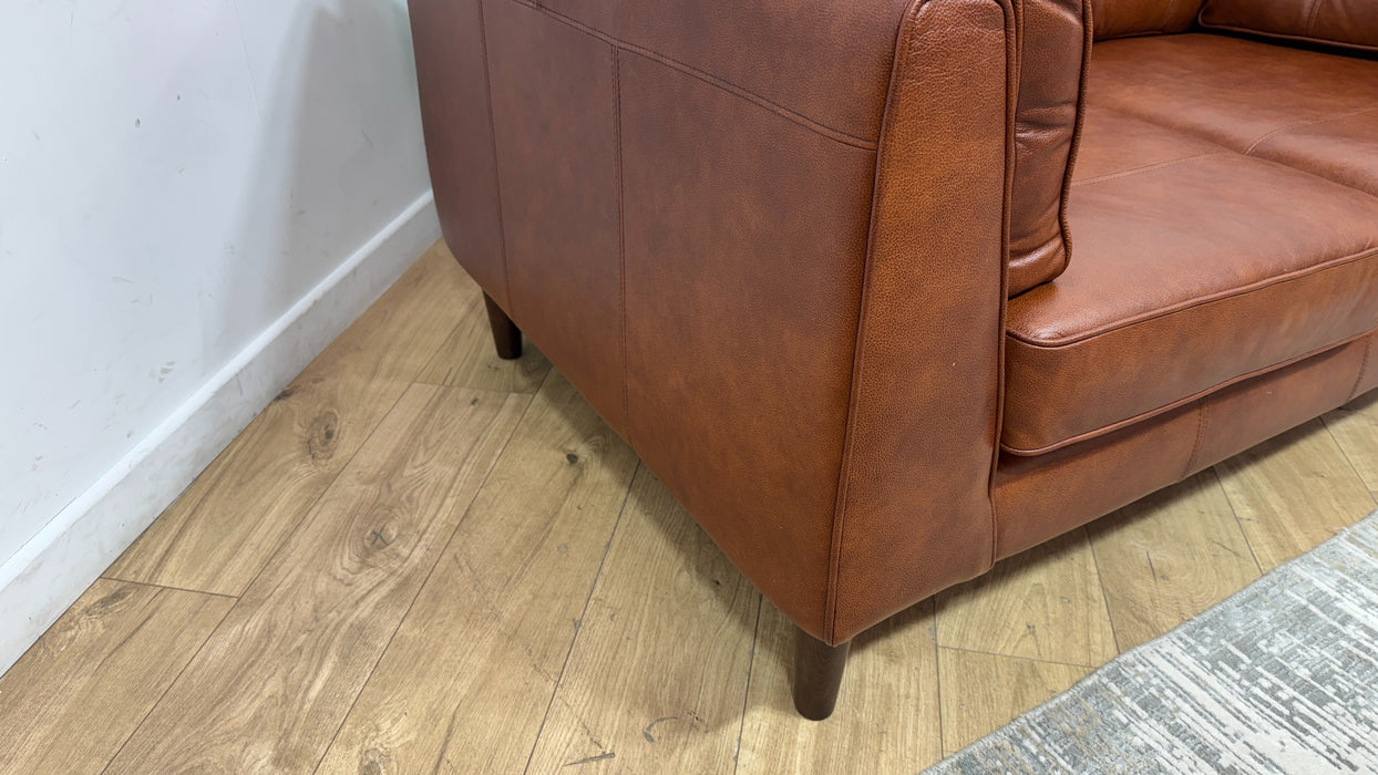 Sofology Cricket Leather 2 Seater in Tan Mix