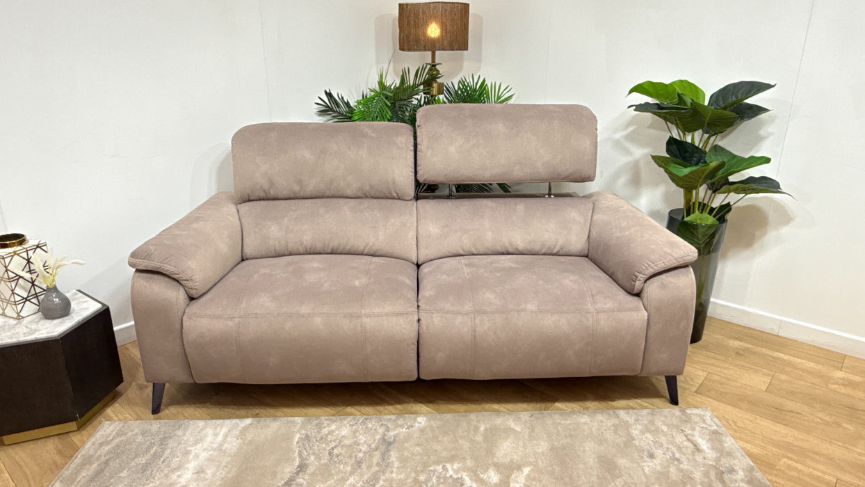 Sofology Bailey Fabric 2.5 Seater Power Recliner/Headrest in Lifestyle Flecked Nutmeg
