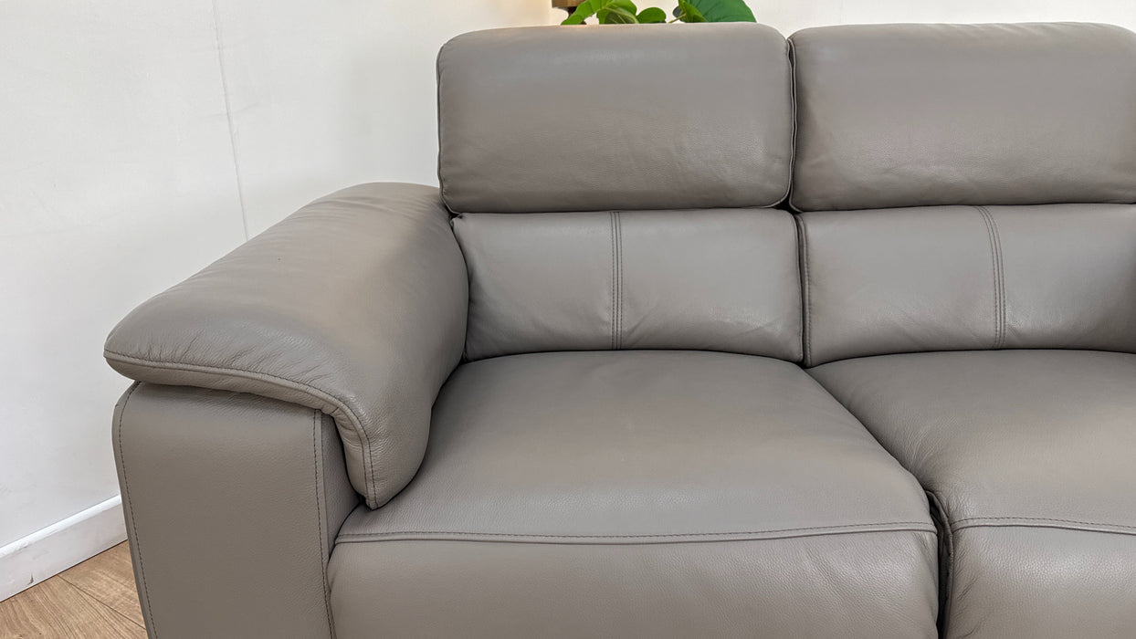 Sofology The Fratelli Leather 2 Seater Power Recliner/Headrest in Trusty Embossed Elephant