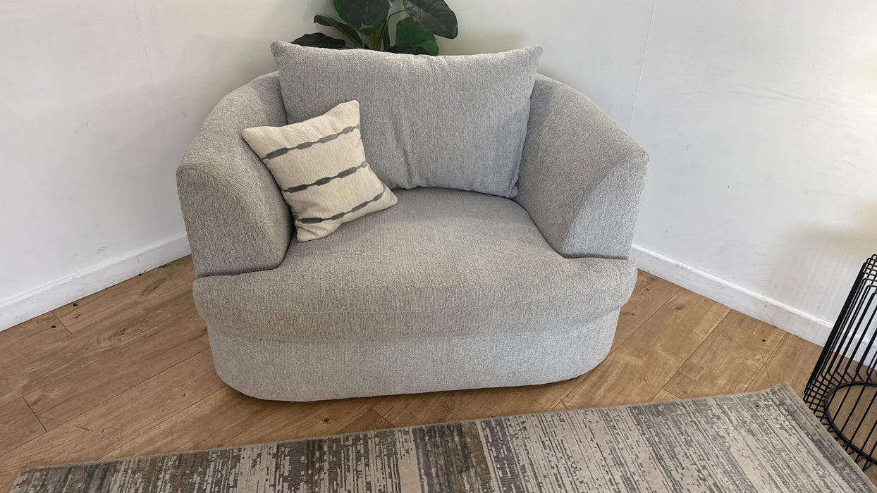 Sofology Chloe Fabric Loveseat Chair in Silver Mix