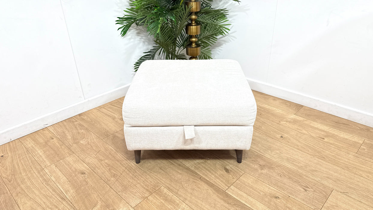 Sofology Hackney Fabric Storage Memory Foam Footstool in Linen Look Chenille Mist