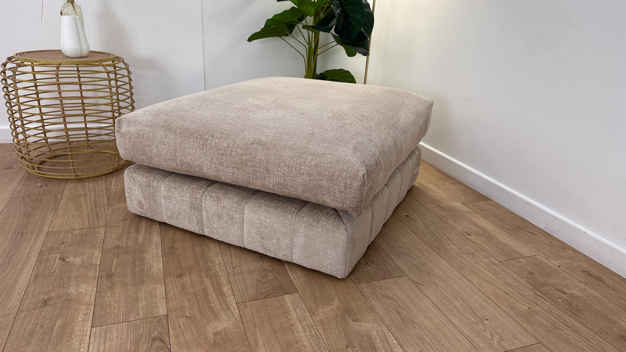 Sofology The Westwood Fabric Footstool in Teddy Chenille Natural
