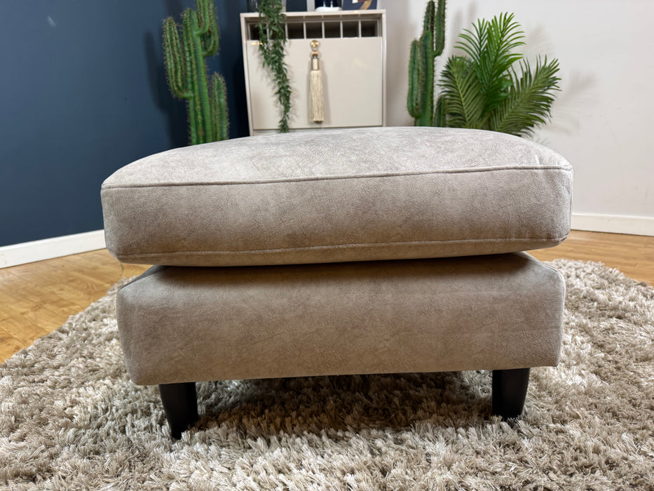 The Hackney Footstool Lifestyle Dapple Fabric Stone All over Memory Foam - WA2