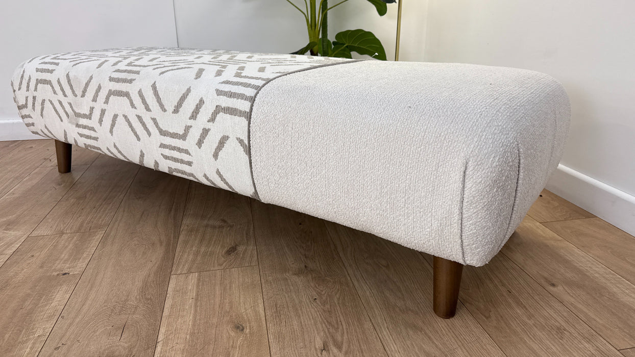 DFS The Ada Fabric Footstool in Natural/Stone Combination