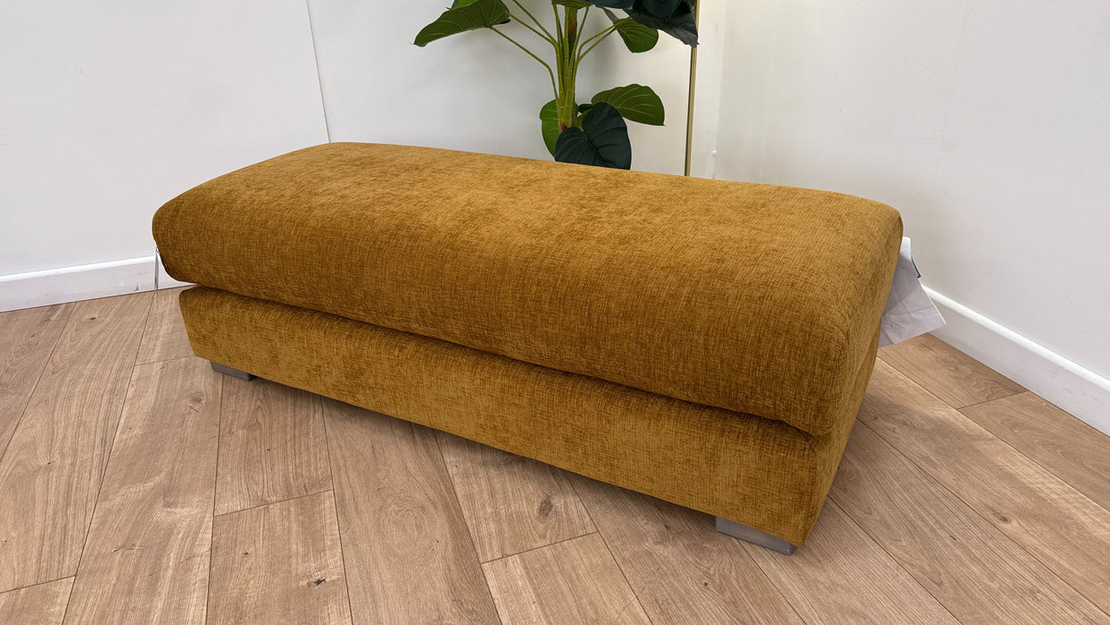 Somerford Fabric Footstool in Dark Yellow
