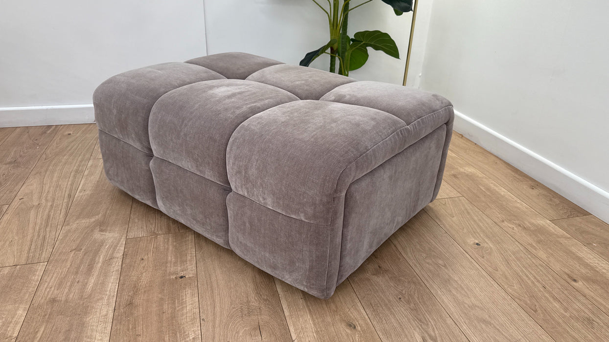 Sofology The Lunar Footstool in Relaxed Chenille Nutmeg
