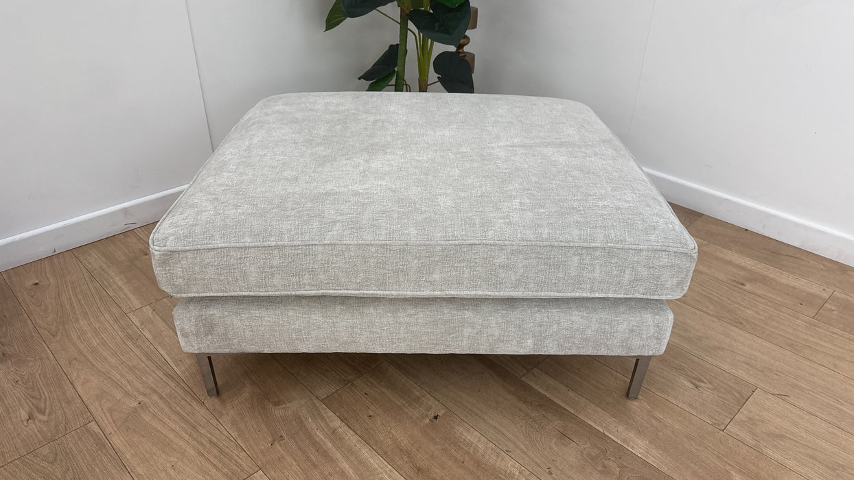 Sofology Rococo Fabric Footstool Foam in Verbier Silver