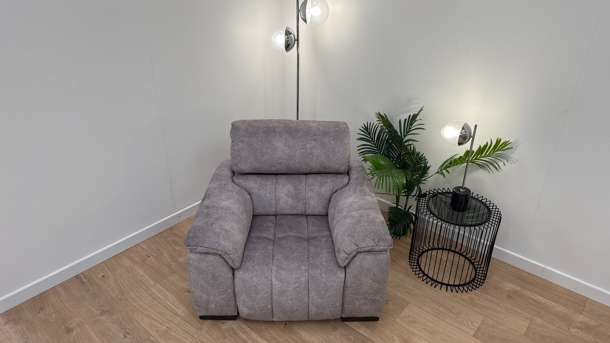 Montebello 1 Seater - Fabric Power Reclining Chair - Grey