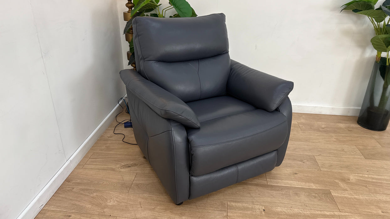 Sofology Albion Leather Chair in Trusty Sheen Lavender Grey