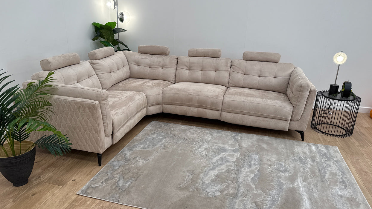 Sofology The Muse 1.5 Corner 3 Fabric Recliner Sofa in Lifestyle Plush Mink