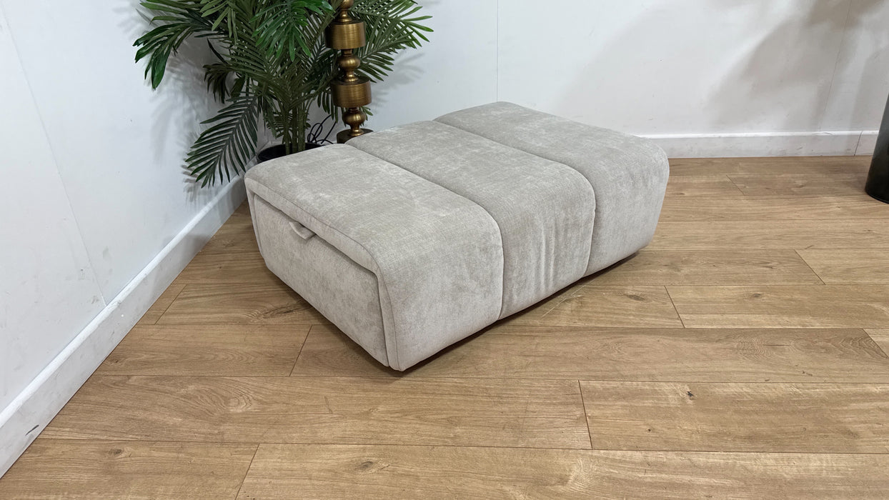 Sofology Waldorf Fabric Storage Footstool in Soft Chenille Linen