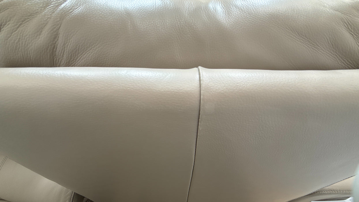 Sofology Ravello Leather 2 Seater Power Recliner/Headrest Lumbar in Trusty Embossed Stone
