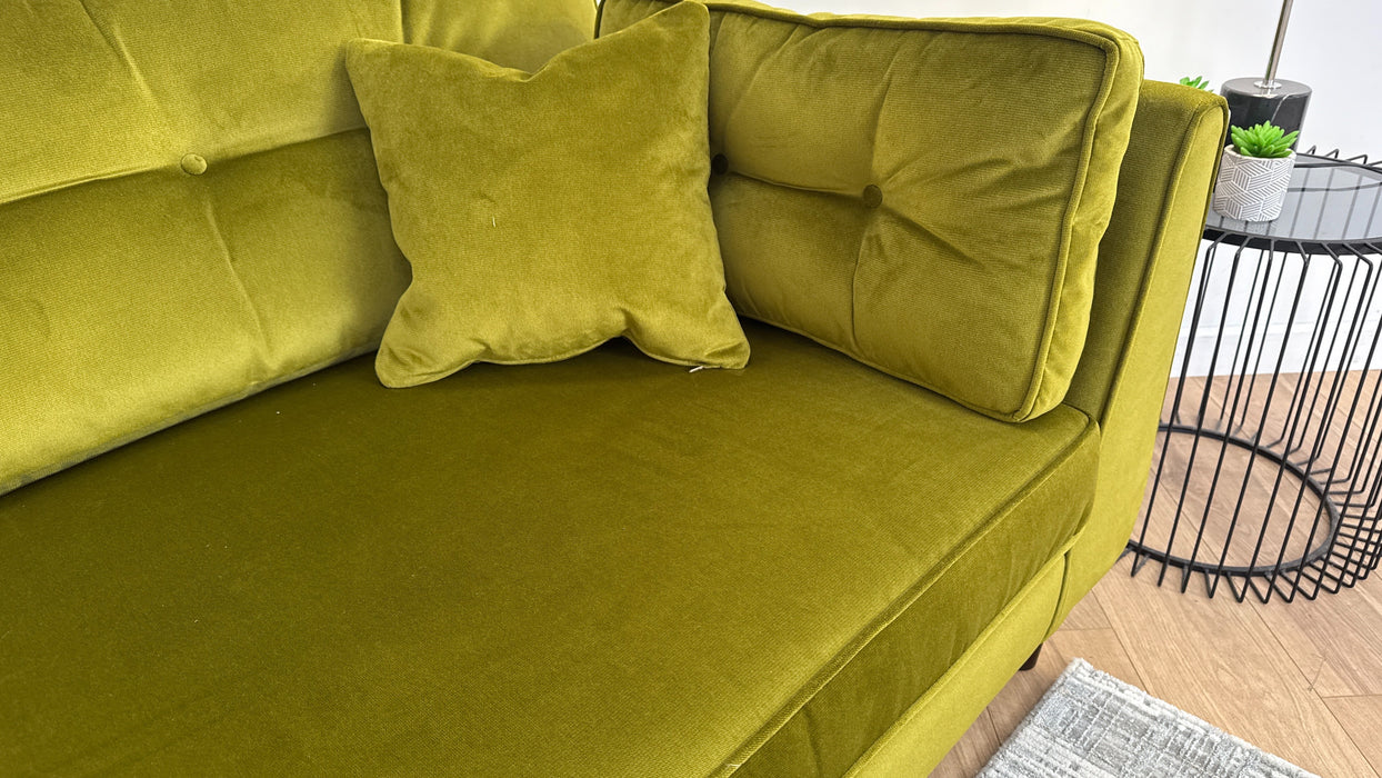 Cricket 4 Seater Sofa - Fabric - Green Velvet All Over