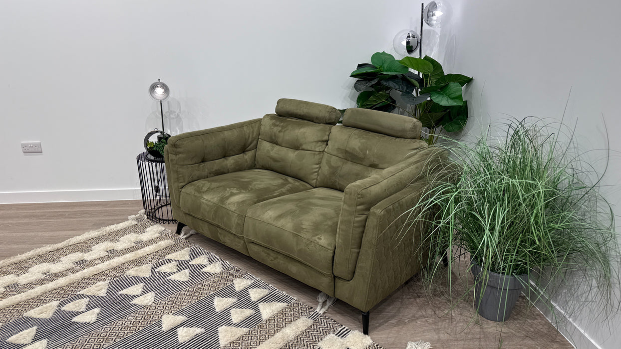 Sofology Muse Fabric 2 Seater Supportive Headrests in Lifestyle Plush Olive