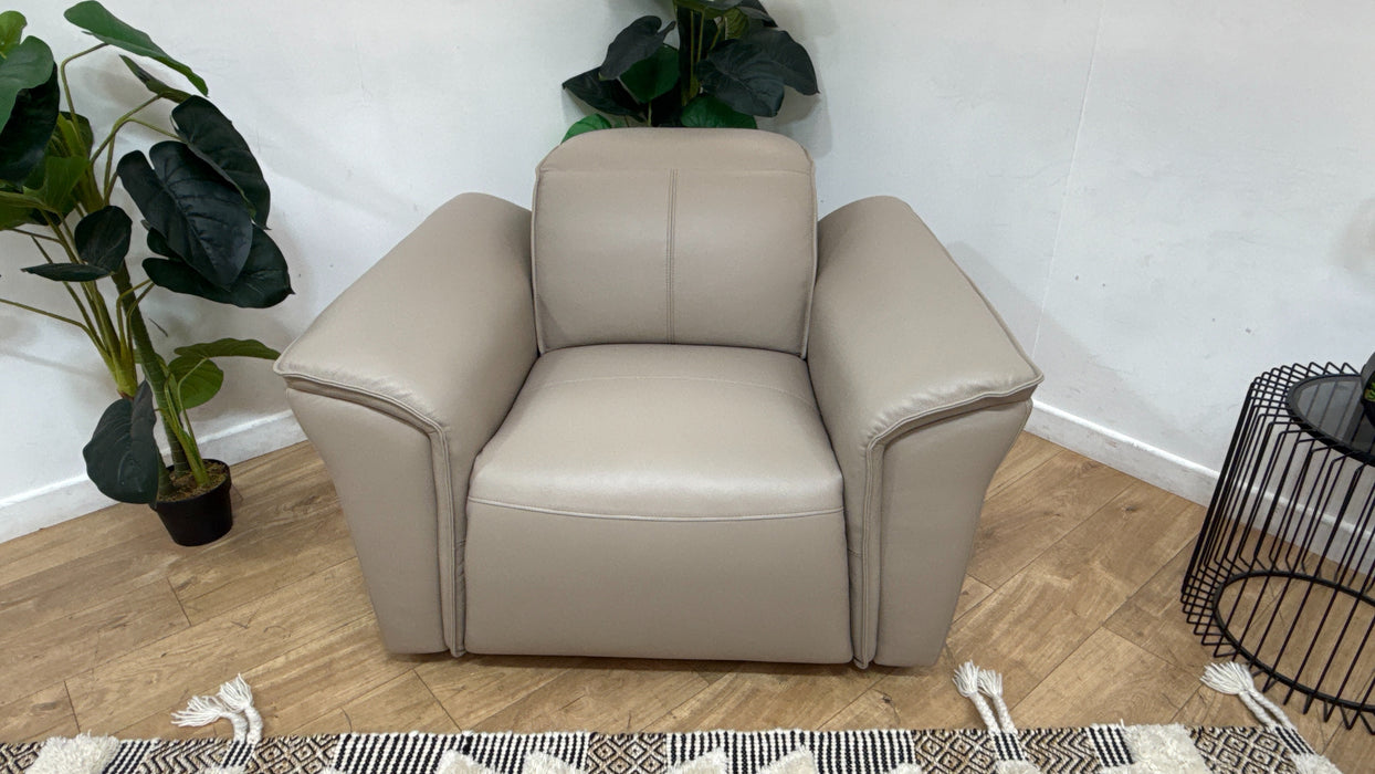Sofology Fleur Leather Chair in Trusty Embossed Stone