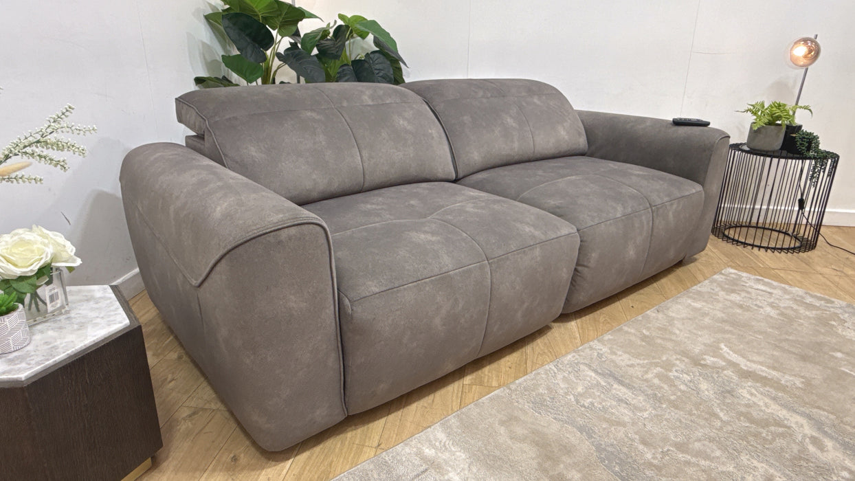 Sofology Riviera Fabric 3 Seater Motion Chaise in Lifestyle Flecked Mocha
