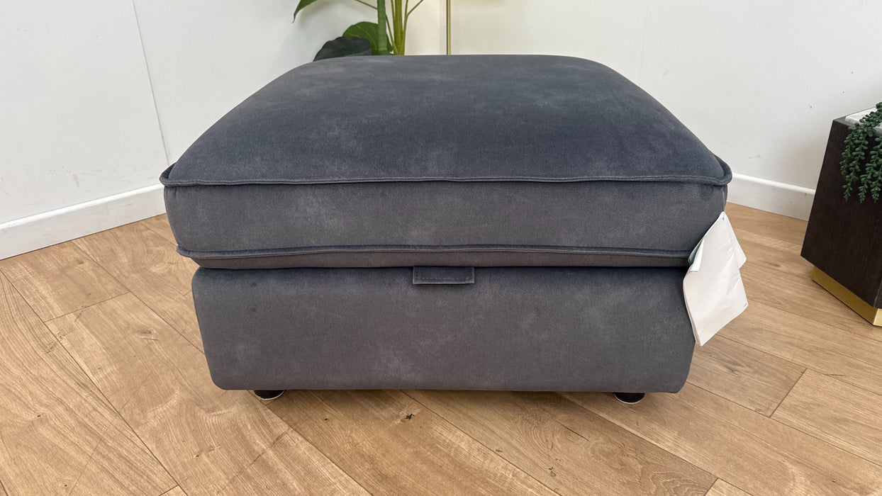 Sofology The Horizon Footstool in Lifestyle Flecked Fabric Charcoal
