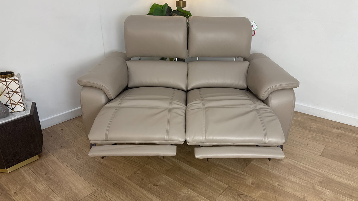 Sofology Bailey Recliner 2 Seater in Trusty Embossed Leather Stone