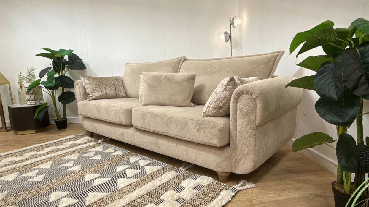 Sofology Chamonix 4 Seater Split in Soft Short Pile Faux Fur Natural Mix