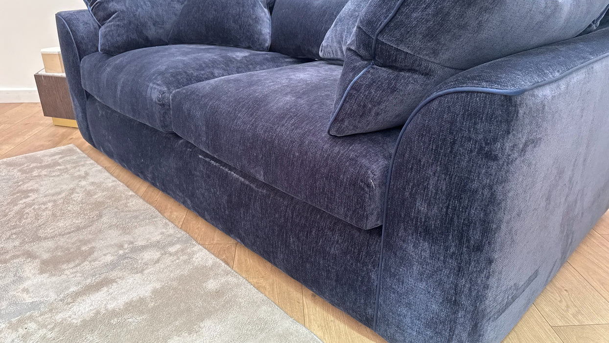 Sofology Georgio Fabric 3 Seater Extra Flex Seats in Luxury Deep Pile Chenille Denim Mix