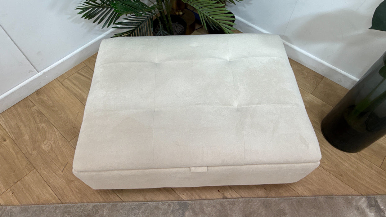 Sofology Ascot Fabric Storage Footstool in Texture Chenille Natural