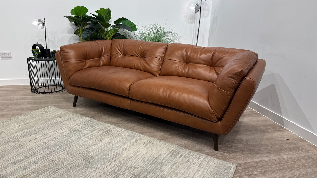 Sofology Hygge Leather 4 Seater Split in Relaxed Soft Tan
