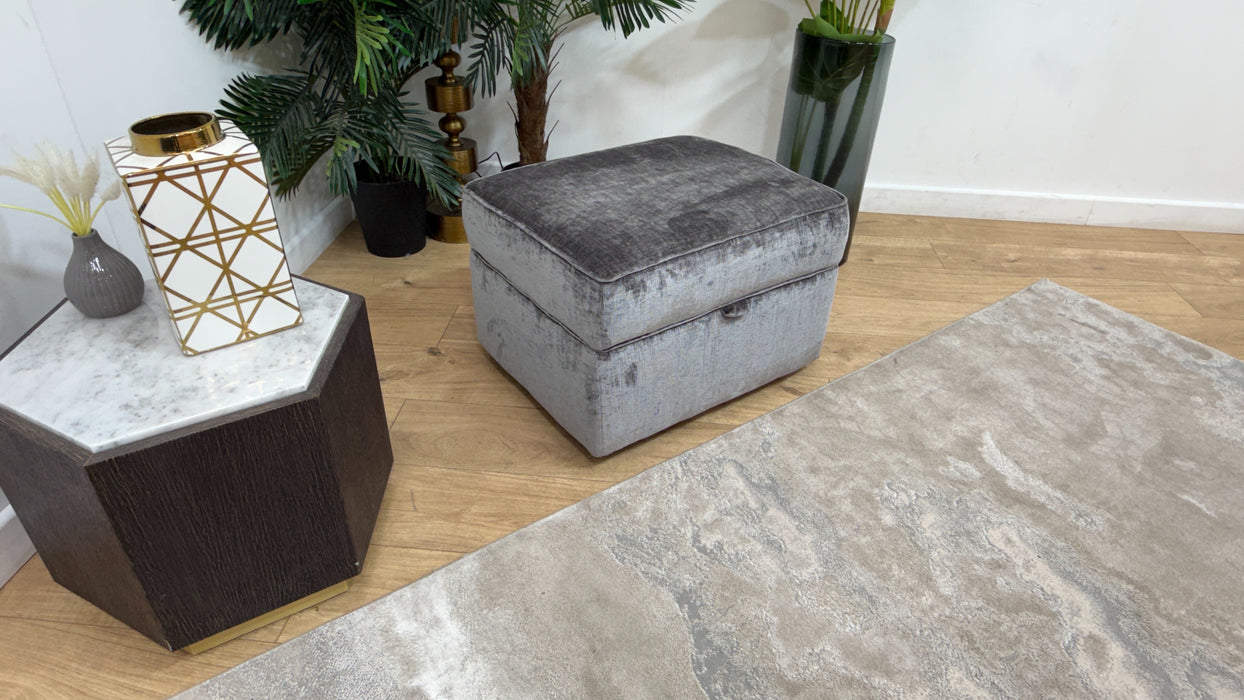 Sofology Georgio Fabric Storage Footstool Feather Flex Interior in Luxe Chenille Grey