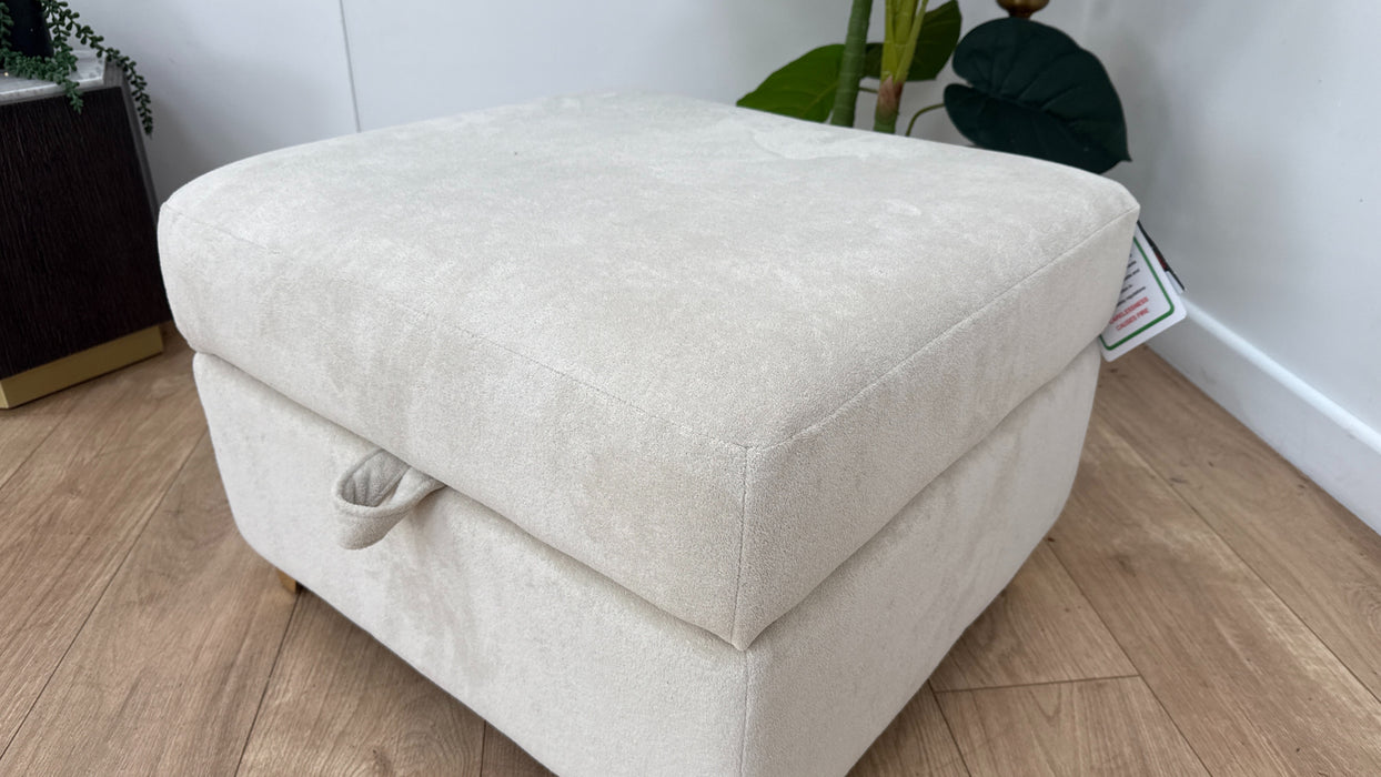 Sofology Luella Fabric Small Storage Footstool in Soft Sherpa Natural