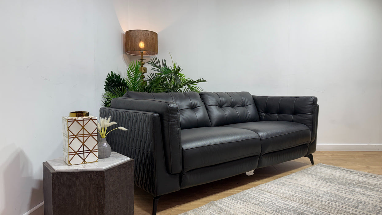 Sofology The Muse Leather 2.5 Seater in Trusty Embossed Jet Black