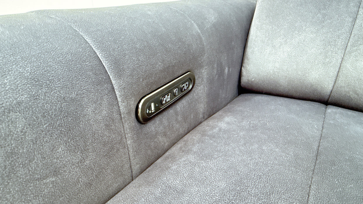 Sofology Paramount Fabric 2.5 Seater Console Power Recliner/Headrest Speakers in Lifestyle Flecked Anthracite