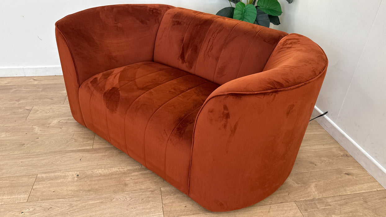 Sofology The Fitzrovia Fabric Loveseat in Matt Velvet Rust Mix Without Trim