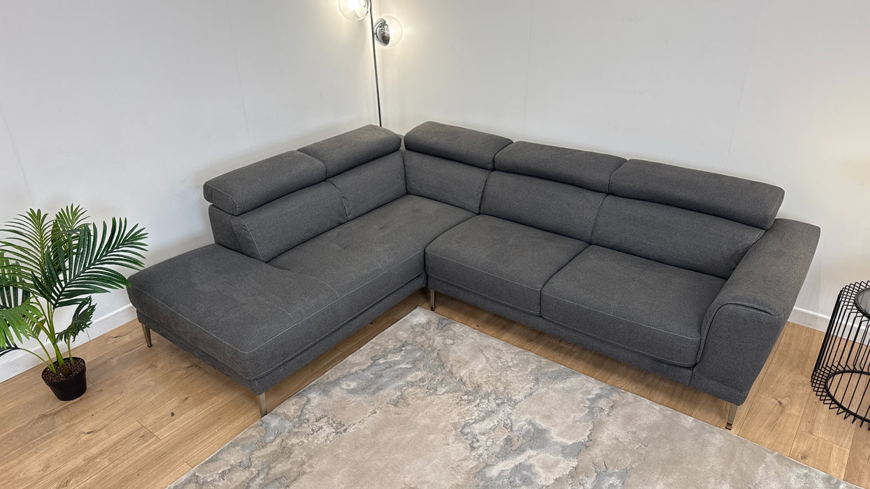 Venezia - Fabric Open Terminal 1 Corner 2 Sofa - Charcoal