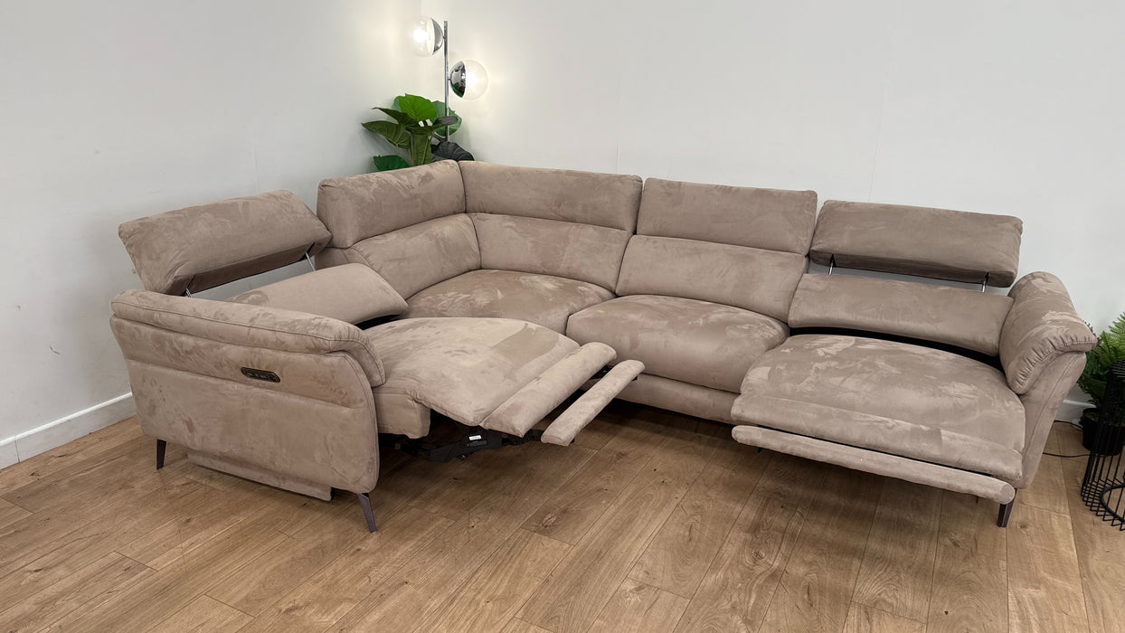 Sofology The Missouri 1 Corner 3 Fabric Recliner in Lifestyle Plush Nutmeg