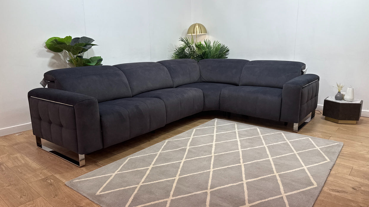 Sofology Marvella Fabric 3 Corner 1.5 Power Recliner/Headrest in Lifestyle Flecked Anthracite