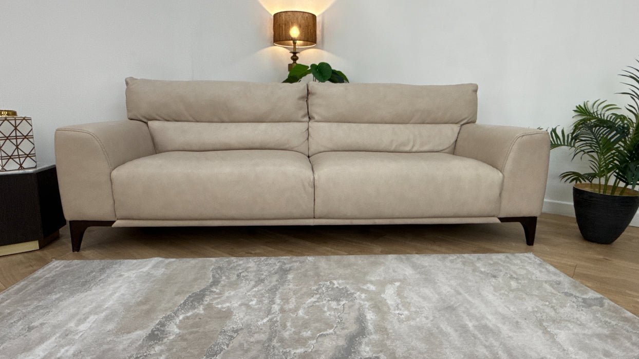 Sofology The Sassari 4 Seater Leather Sofa in Gemini Bone