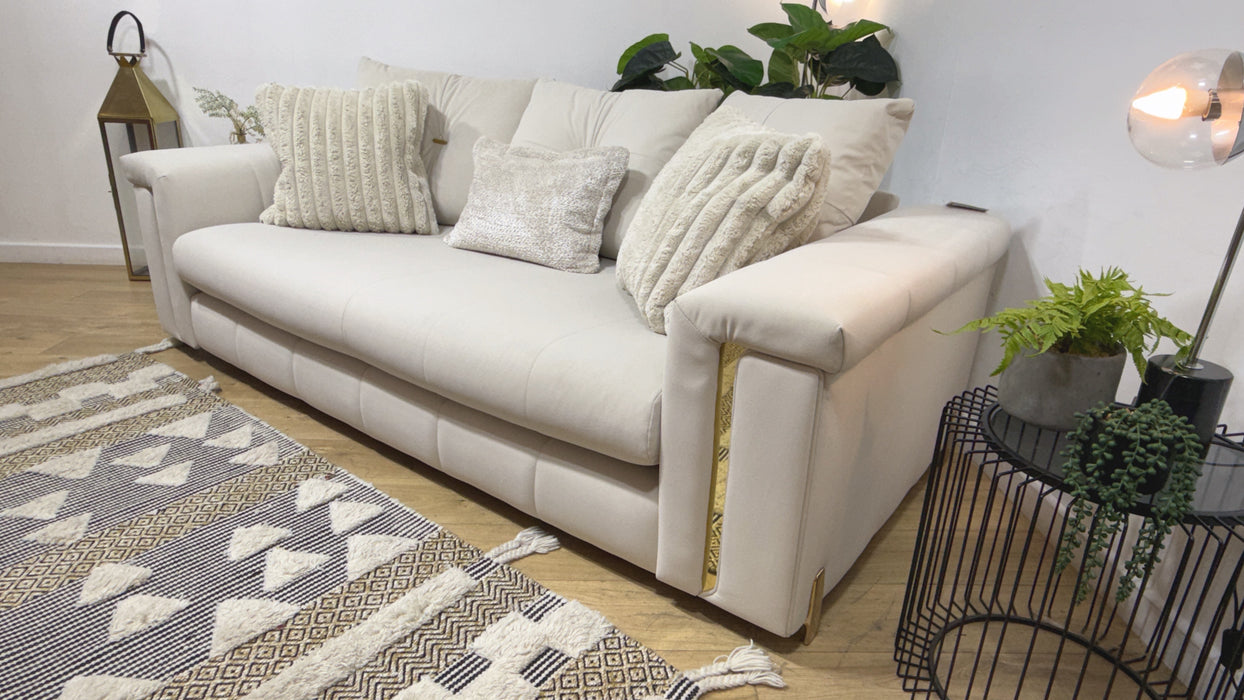 Sofology Oscar 3 Seater Fabric Sofa in Super Matt Ecru Mix