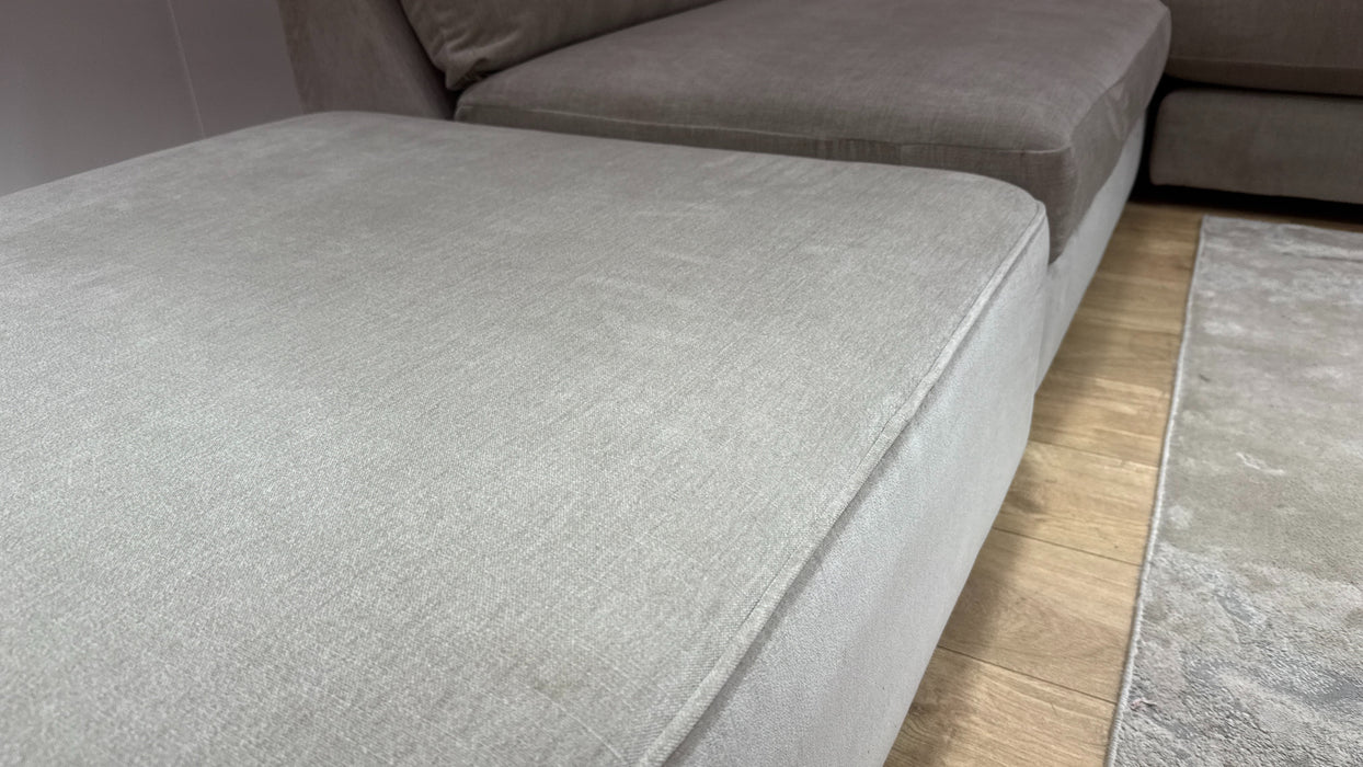 Sofology Majestica Fabric Chaise 1 Corner 3 in Soft-Chenille Linen