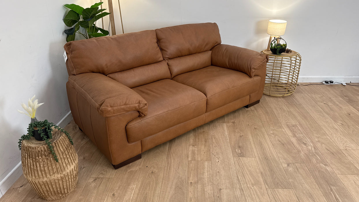 Santino 2 Seater - Leather Sofa - Apollo Tan