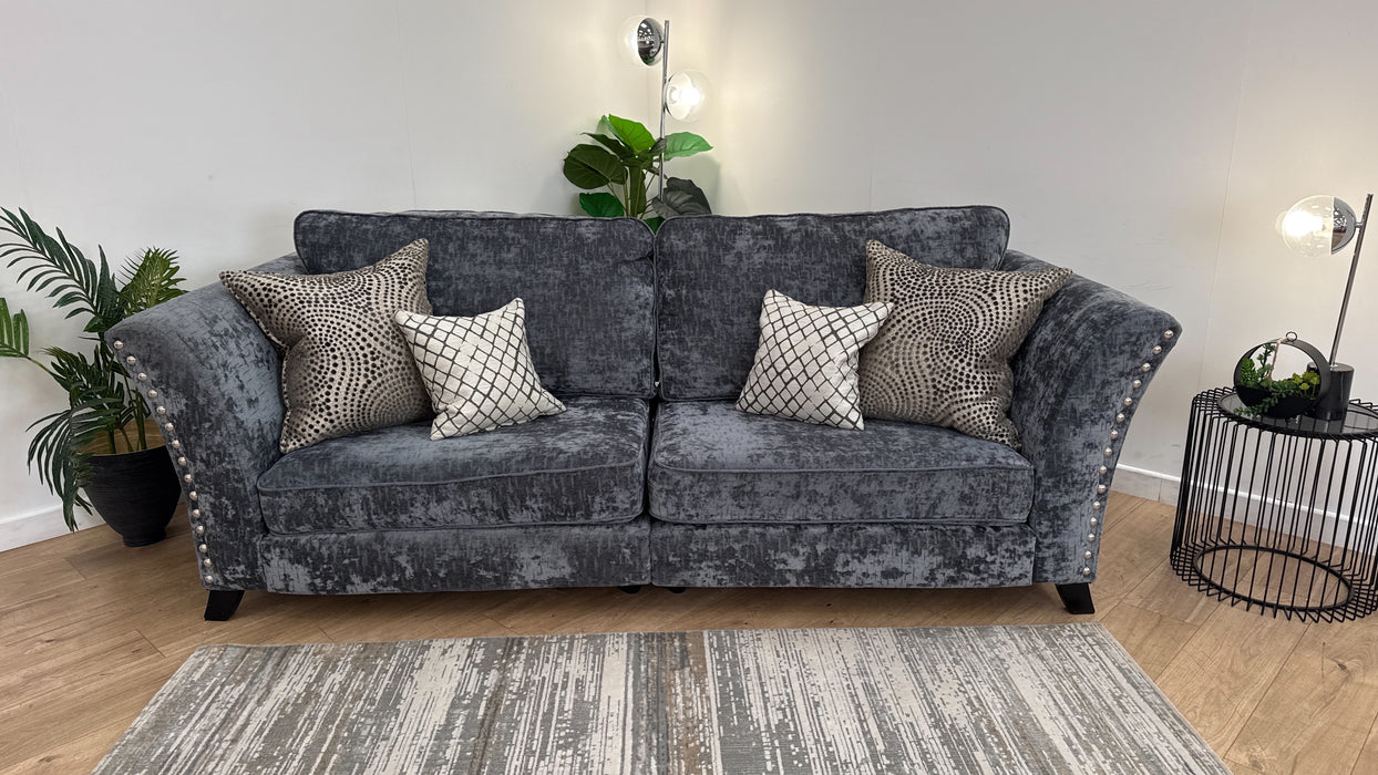 Sofology Fairmont Fabric 4 Seater Split Full Back in Fairmont Charcoal Mix