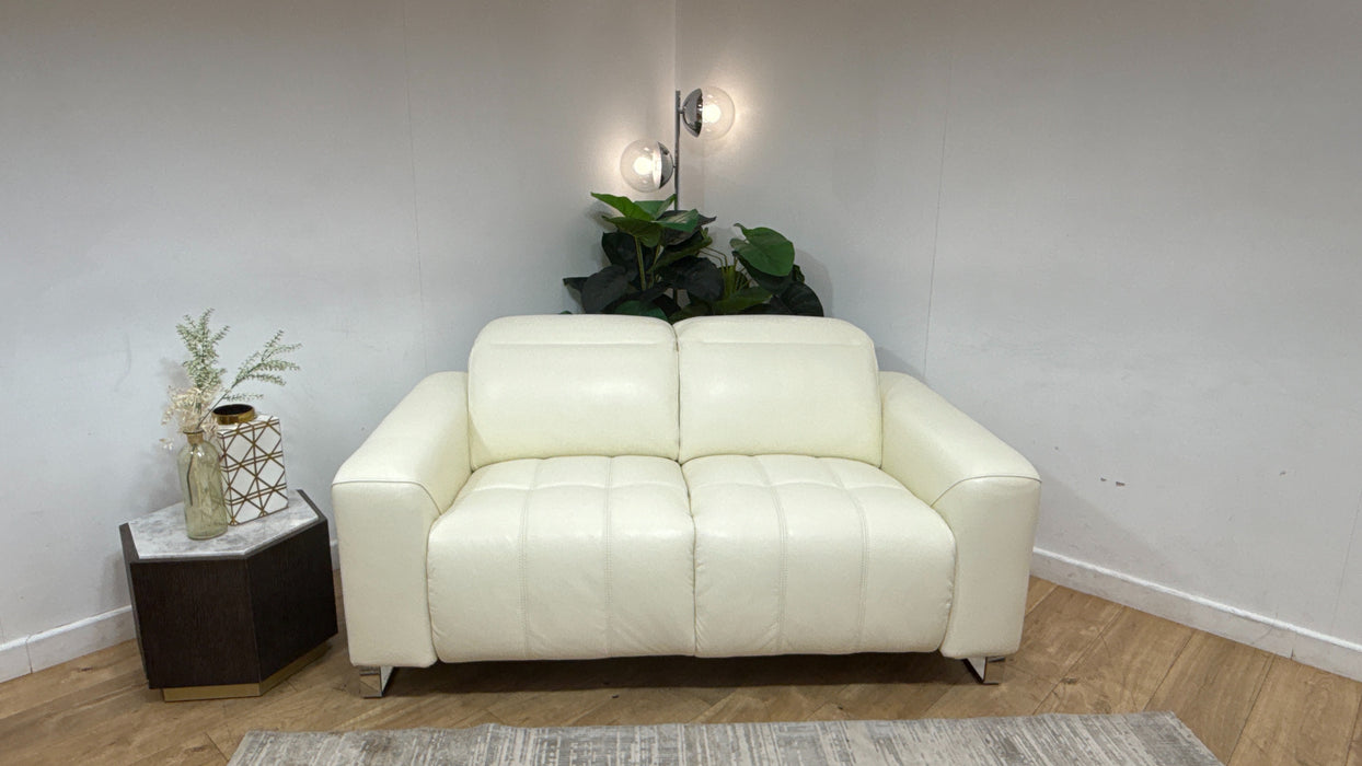 Sofology Marvella Leather 2 Seater in Trusty Sheen White