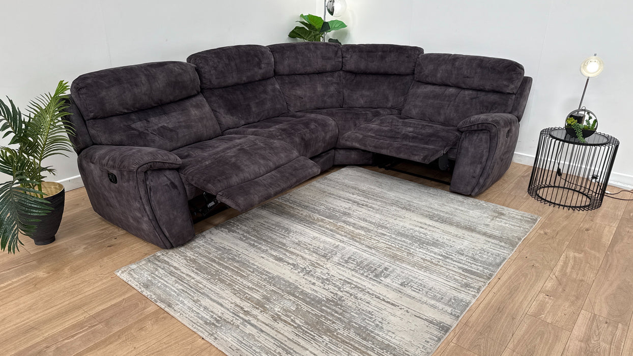 Sofology Radley Fabric Recliner 2.5 Corner 1.5 in Decent Charcoal