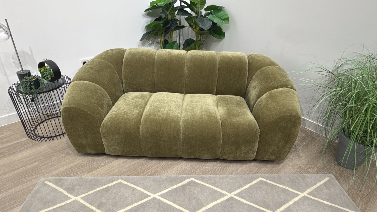 Sofology Waldorf Fabric 2 Seater Sofa in Soft Chenille Olive Mix