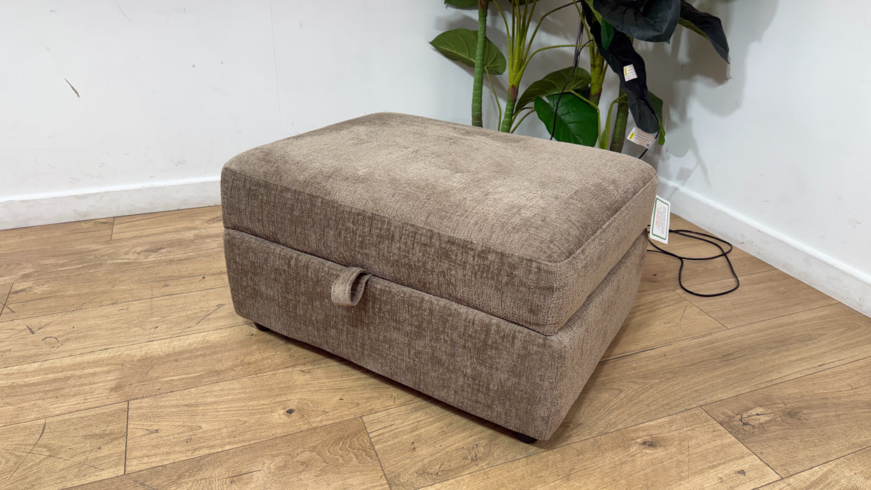 Sofology Portobello Fabric Storage Foam Footstool in Teddy Chenille Mink