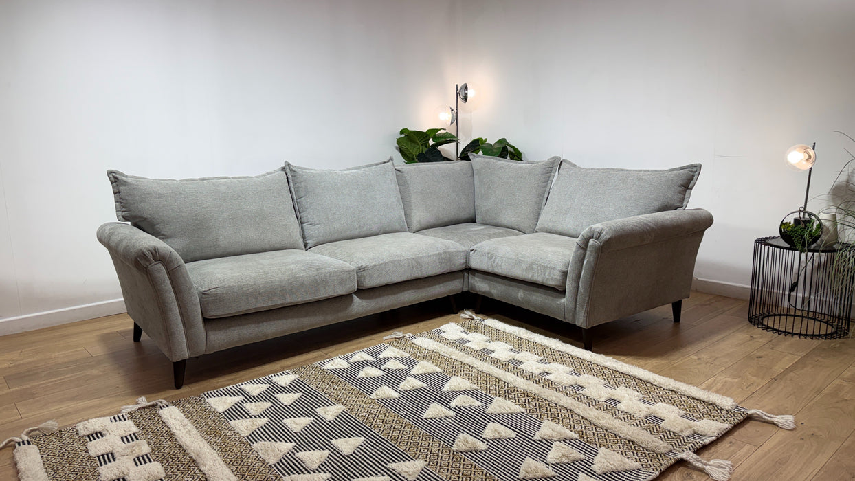 Sofology Beaumont Fabric 3 Corner 1 Foam Seats in Linen Look Chenille Grey