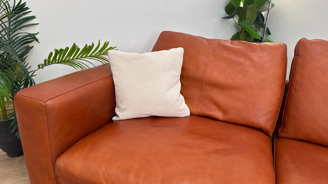 Sofology Retreat Leather 3 Seater in Amber