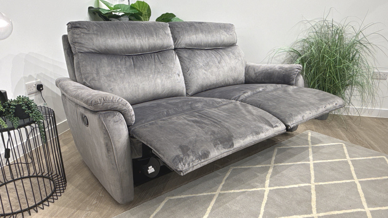 Sofology Parker Fabric 2.5 Seater Manual Recliner in Heritage Steel