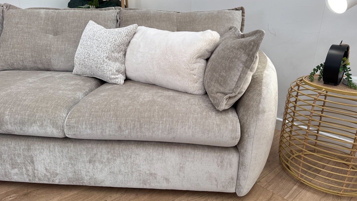 Sofology The Portobello Fabric Chaise 3 Seater Foam with Storage in Luxury Chenille Linen