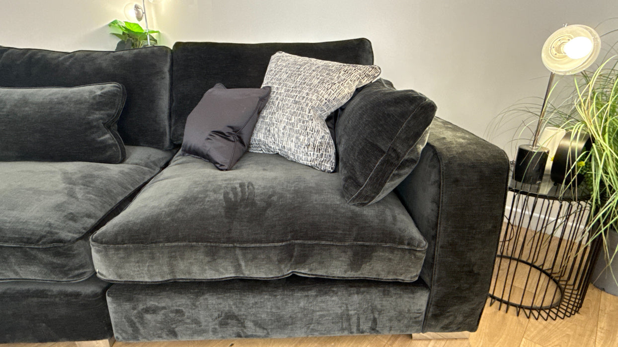 Sofology Cavalli 3 Seater Split Fabric Sofa + 2 x Armless Units  in Deluxe Chenille Slate