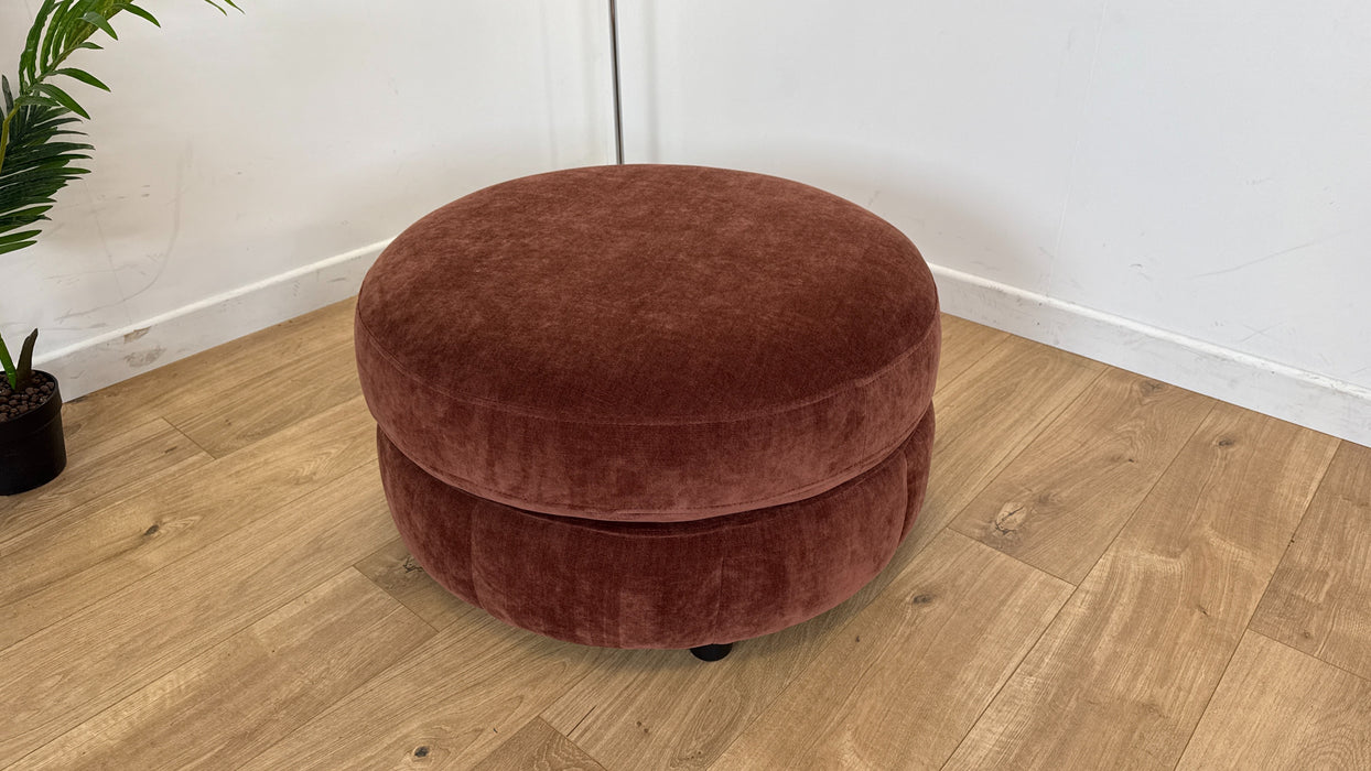 Nobu Footstool Designer - Fabric - Burnt Sienna